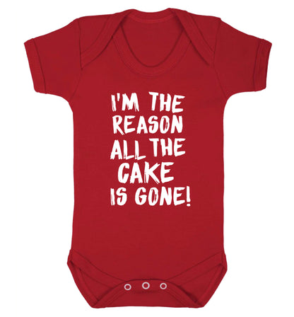 I'm the reason all the cake is gone Baby Vest red 18-24 months