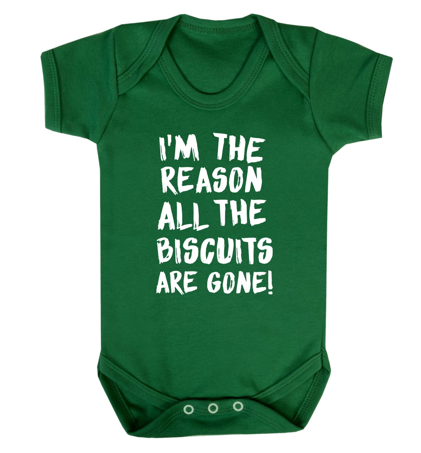 I'm the reason why all the biscuits are gone Baby Vest green 18-24 months