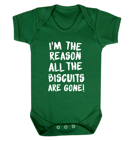 I'm the reason why all the biscuits are gone Baby Vest green 18-24 months