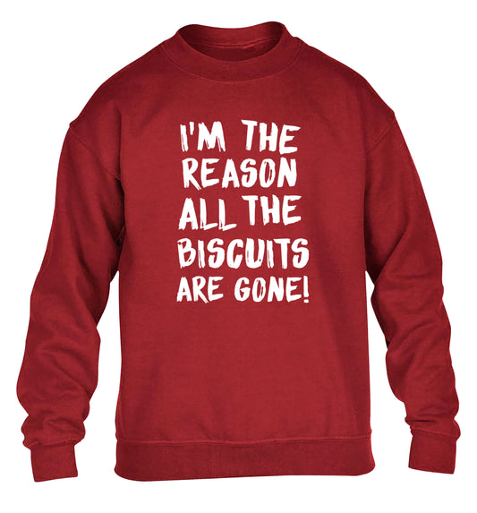 I'm the reason why all the biscuits are gone children's grey sweater 12-13 Years
