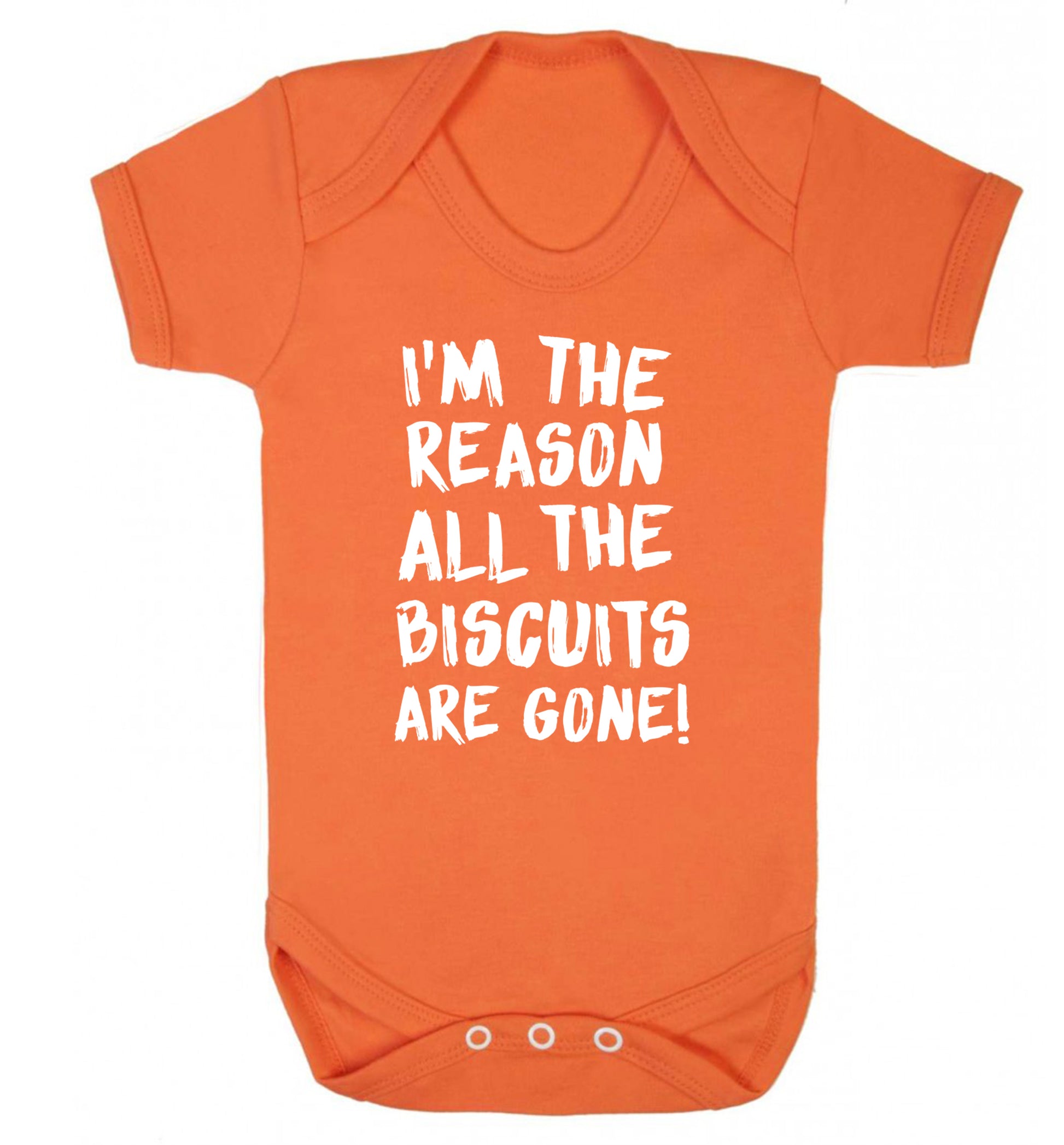 I'm the reason why all the biscuits are gone Baby Vest orange 18-24 months