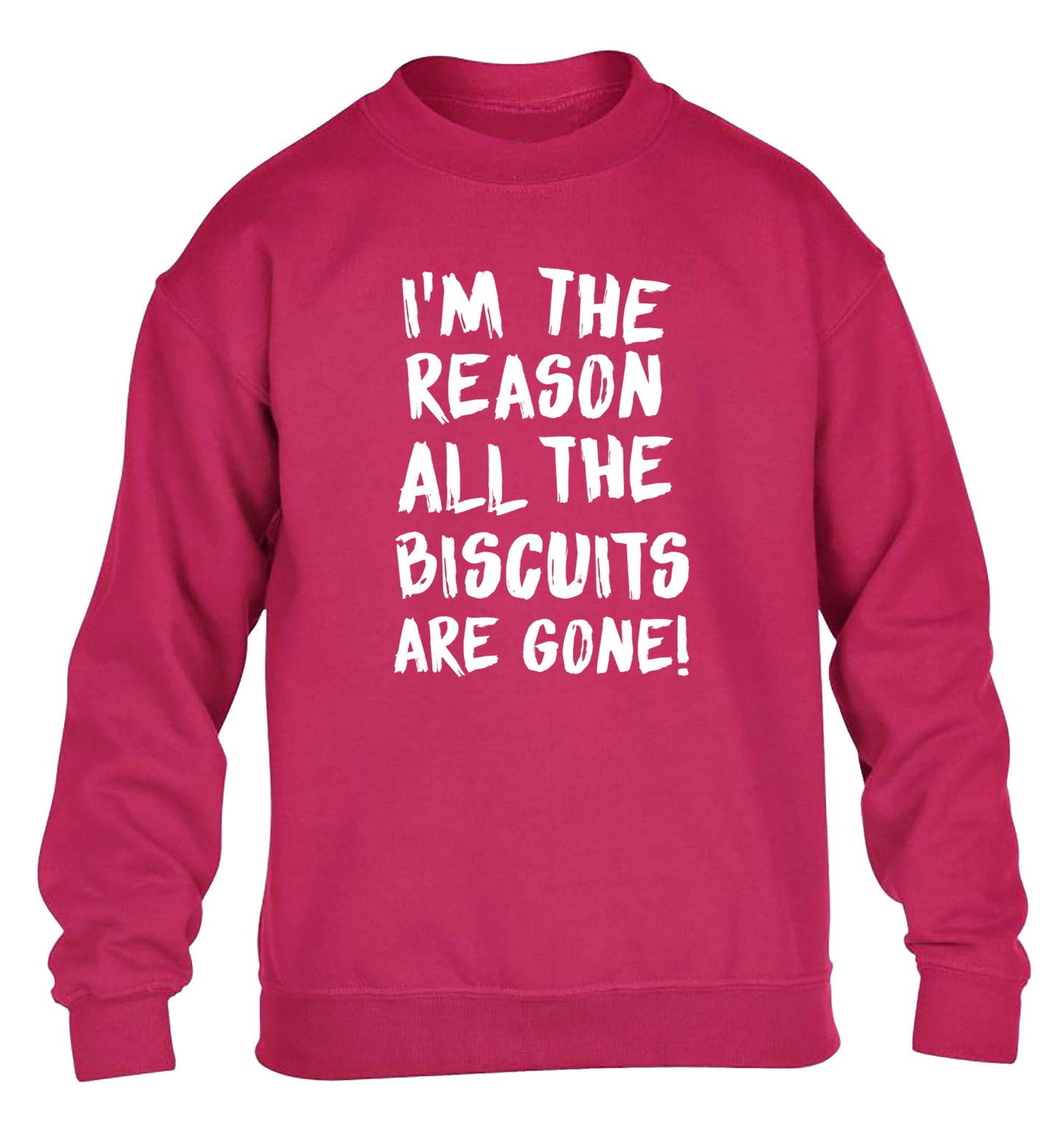 I'm the reason why all the biscuits are gone children's pink sweater 12-13 Years