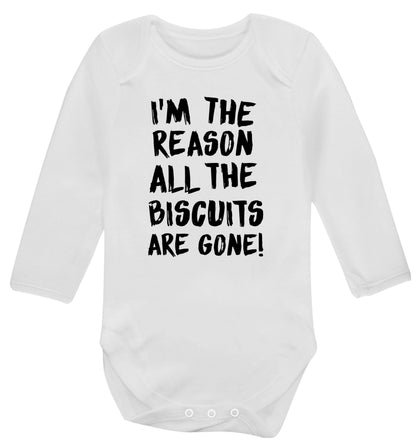 I'm the reason why all the biscuits are gone Baby Vest long sleeved white 6-12 months