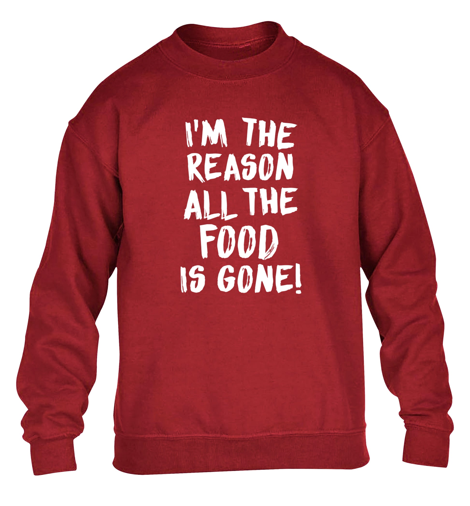 I'm the reason why all the food is gone children's grey sweater 12-13 Years