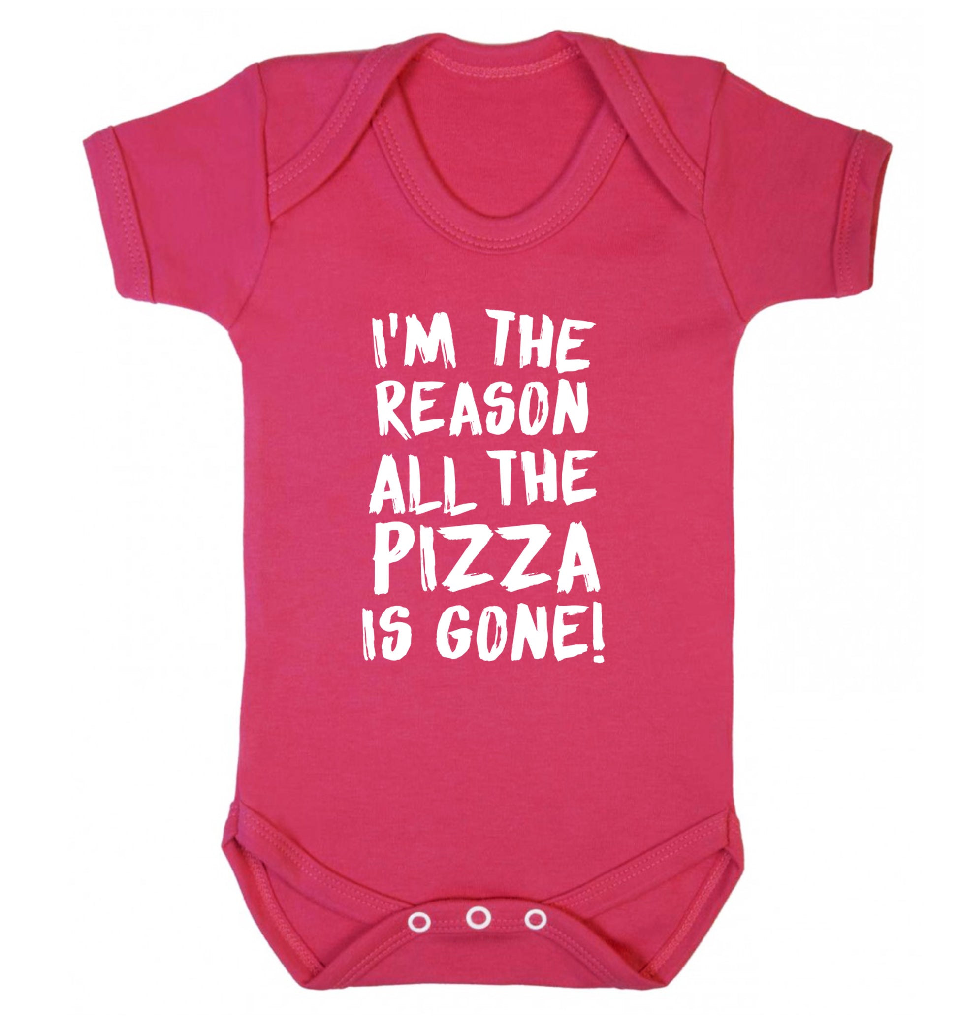 I'm the reason why all the pizza is gone Baby Vest dark pink 18-24 months