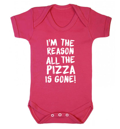 I'm the reason why all the pizza is gone Baby Vest dark pink 18-24 months