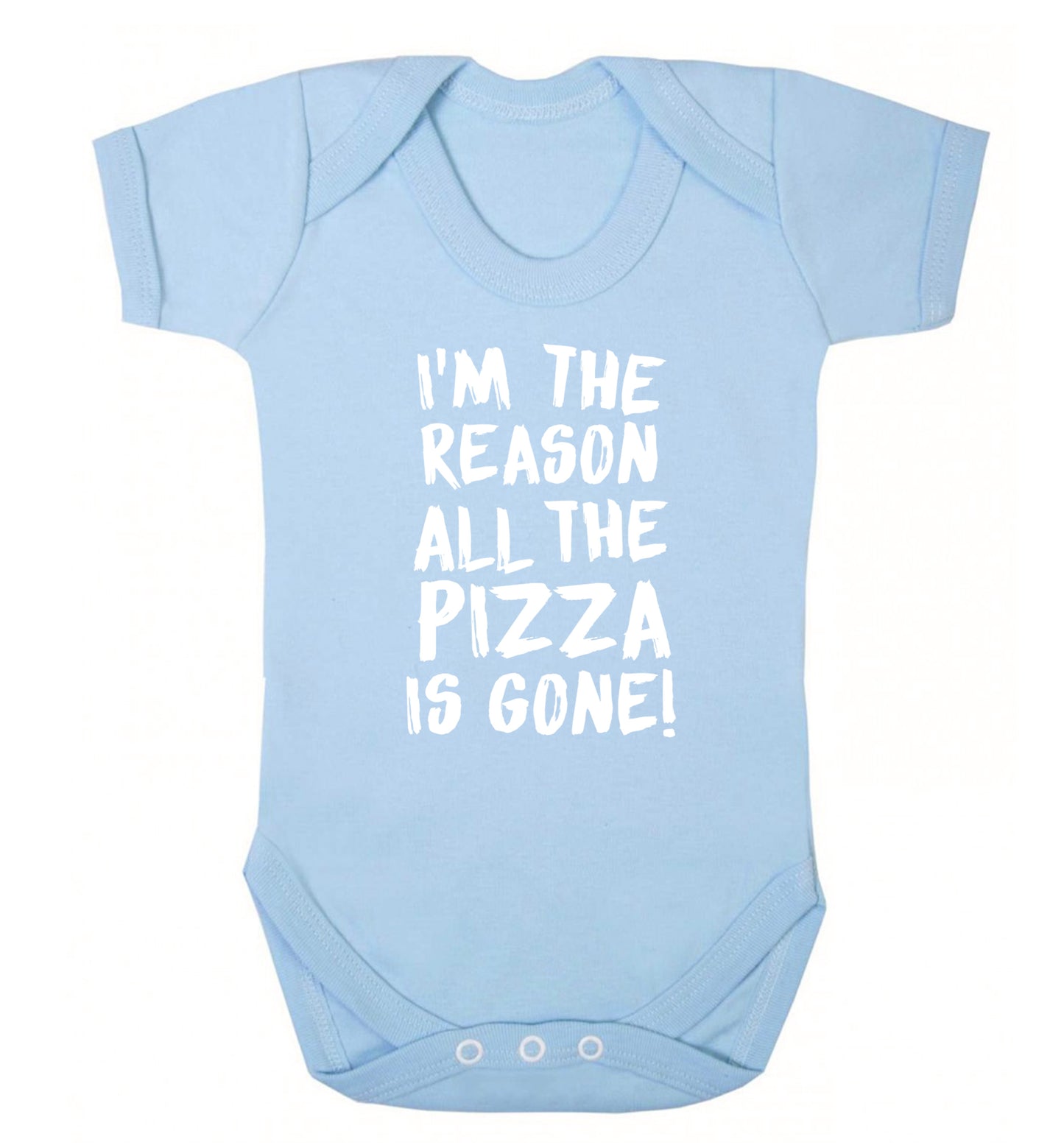 I'm the reason why all the pizza is gone Baby Vest pale blue 18-24 months