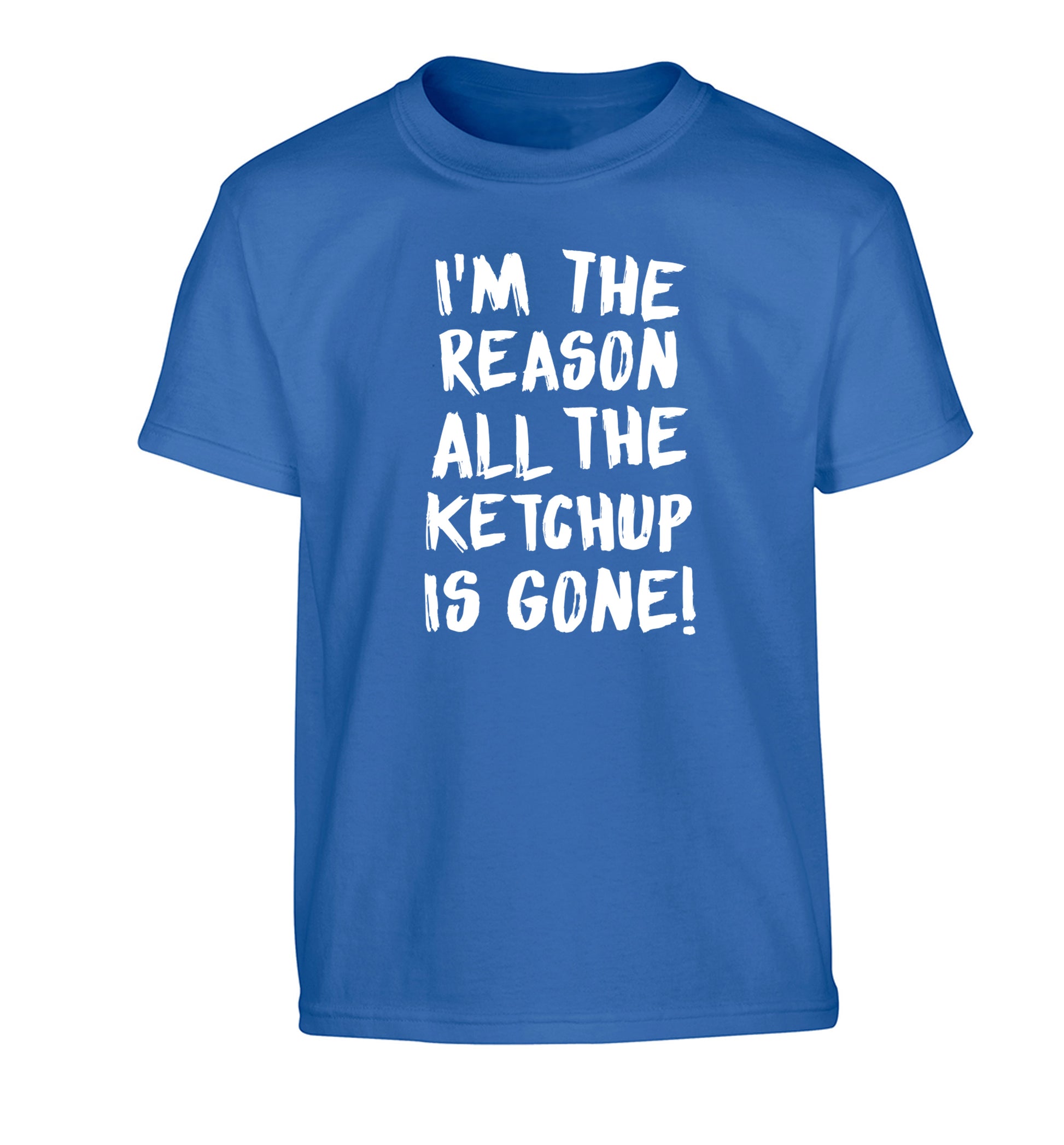 I'm the reason why all the ketchup is gone Children's blue Tshirt 12-13 Years