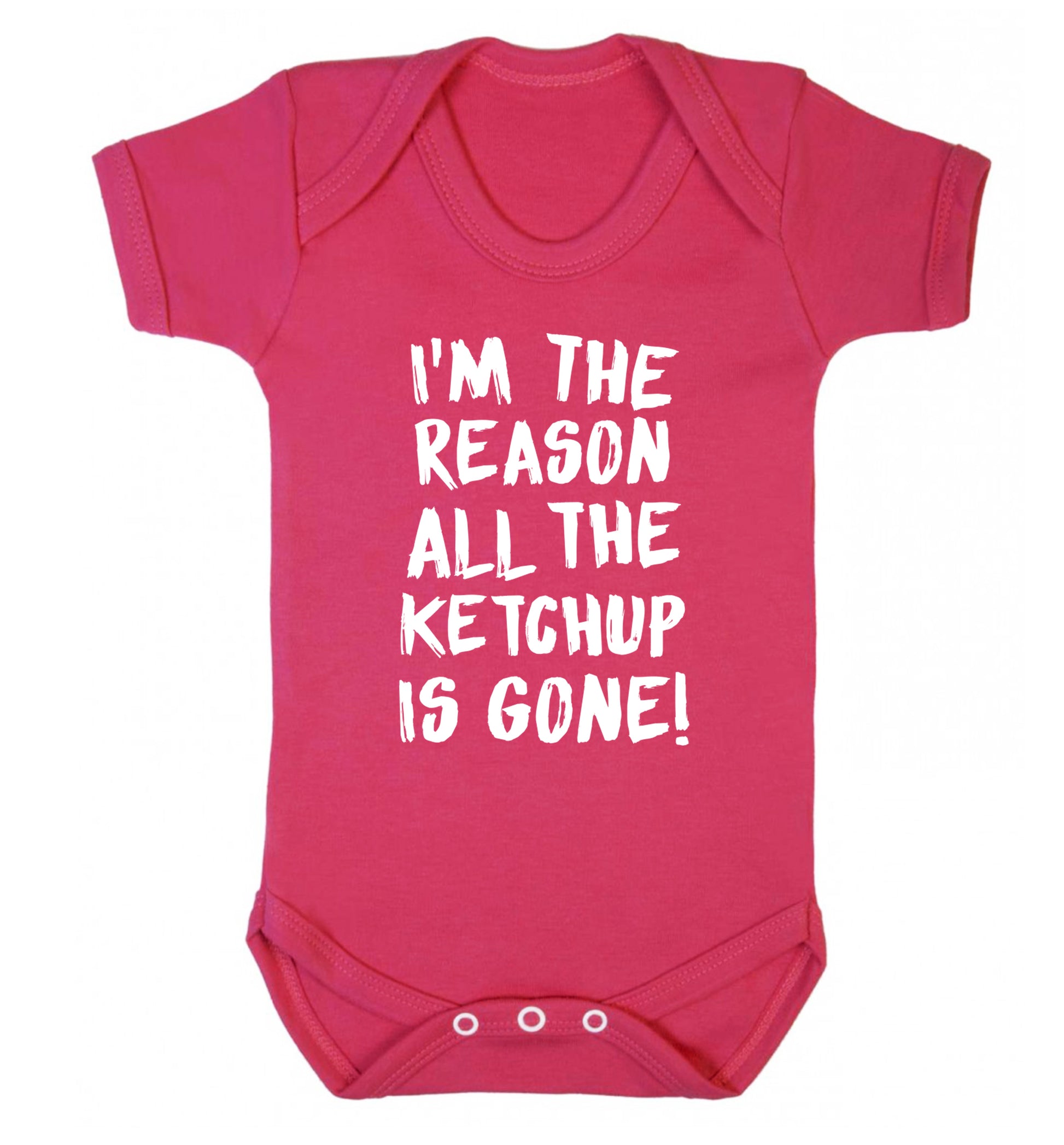 I'm the reason why all the ketchup is gone Baby Vest dark pink 18-24 months