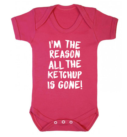 I'm the reason why all the ketchup is gone Baby Vest dark pink 18-24 months