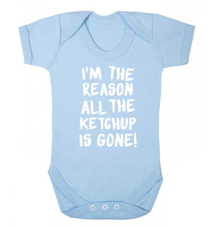 I'm the reason why all the ketchup is gone Baby Vest pale blue 18-24 months