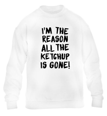 I'm the reason why all the ketchup is gone children's white sweater 12-13 Years