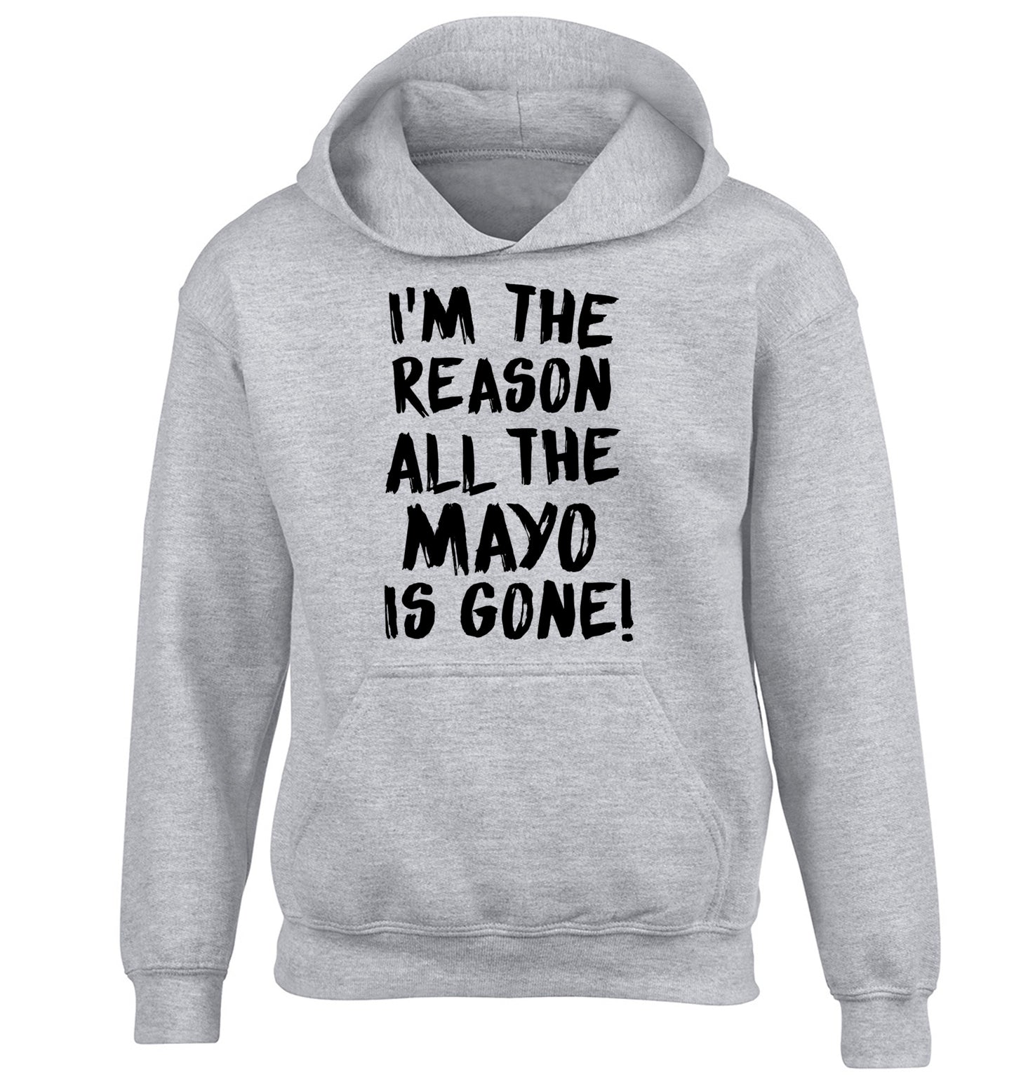 I'm the reason why all the mayo is gone children's grey hoodie 12-13 Years