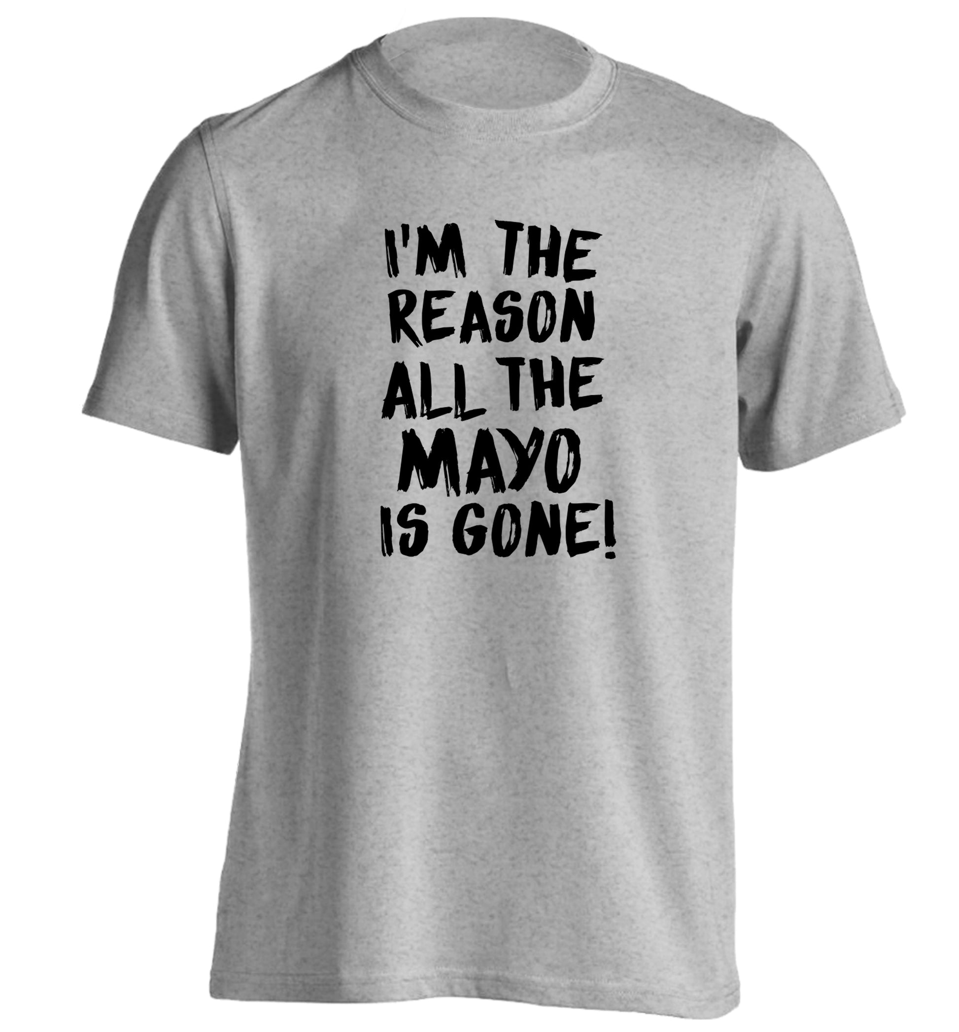 I'm the reason why all the mayo is gone adults unisex grey Tshirt 2XL