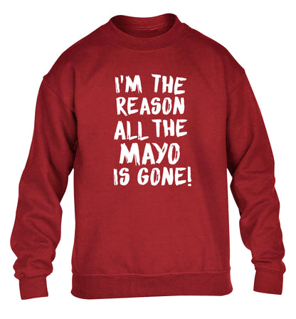 I'm the reason why all the mayo is gone children's grey sweater 12-13 Years