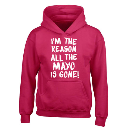 I'm the reason why all the mayo is gone children's pink hoodie 12-13 Years