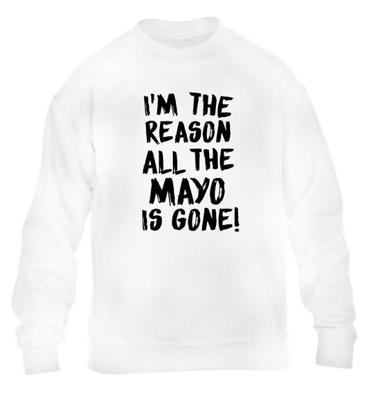 I'm the reason why all the mayo is gone children's white sweater 12-13 Years