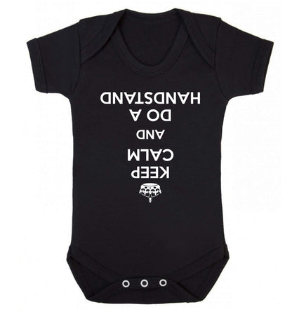 Keep calm and do a handstand Baby Vest black 18-24 months