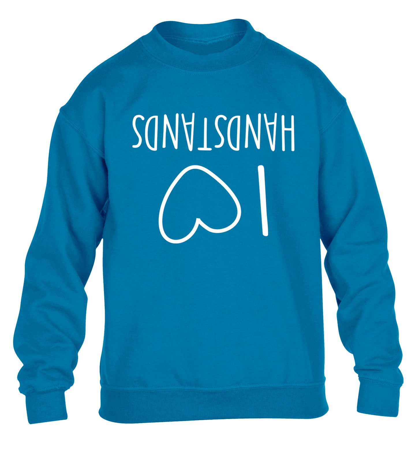 I love handstands children's blue sweater 12-13 Years