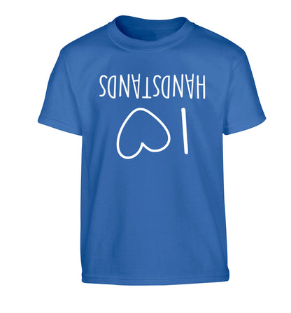 I love handstands Children's blue Tshirt 12-13 Years