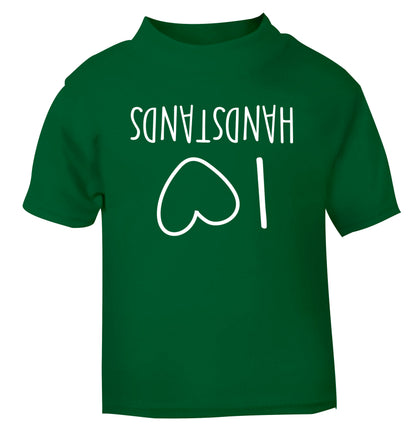 I love handstands green Baby Toddler Tshirt 2 Years