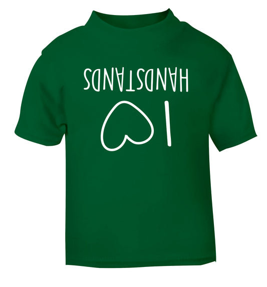 I love handstands green Baby Toddler Tshirt 2 Years