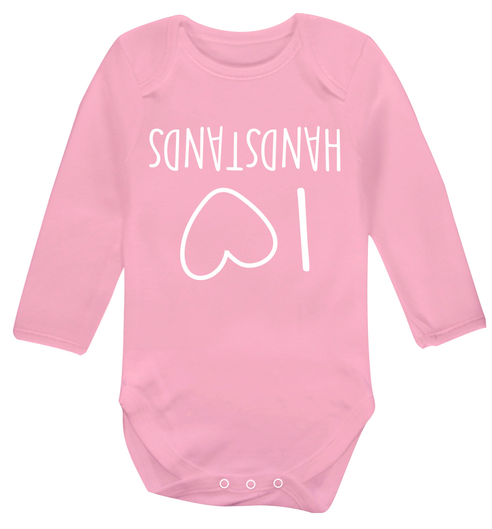 I love handstands Baby Vest long sleeved pale pink 6-12 months