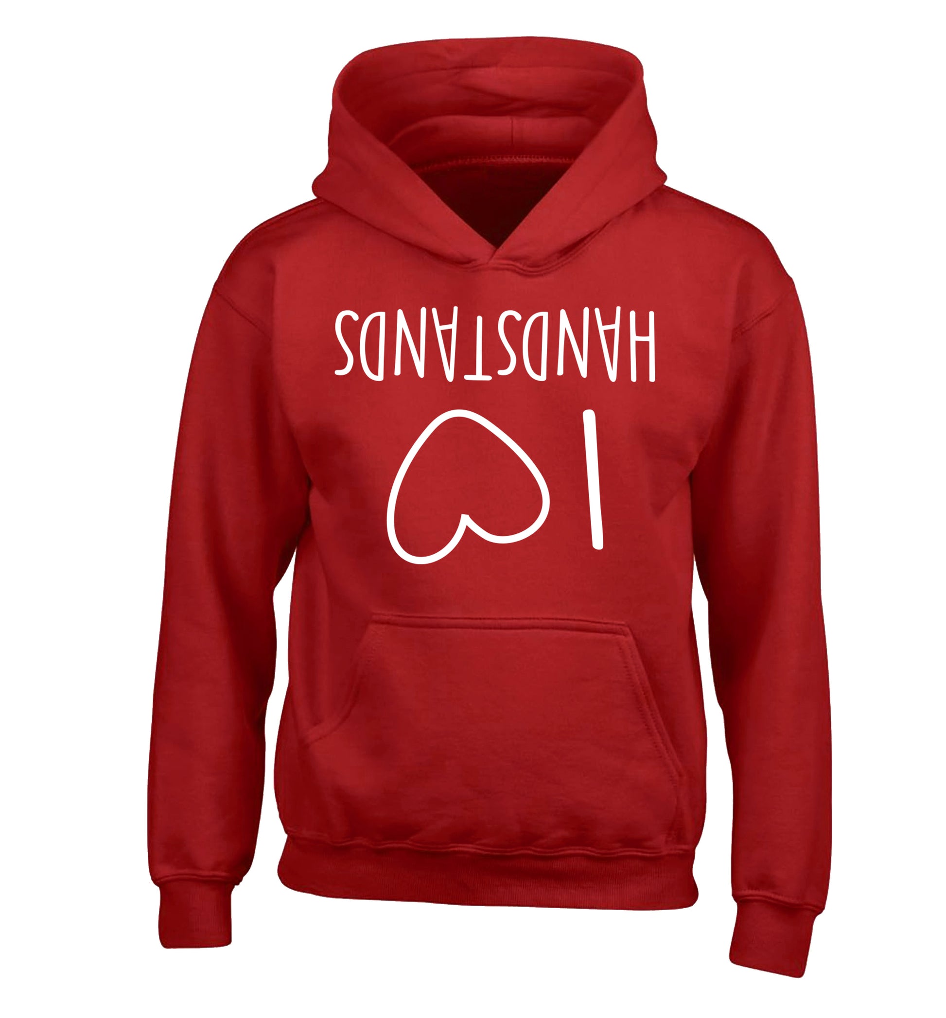 I love handstands children's red hoodie 12-13 Years
