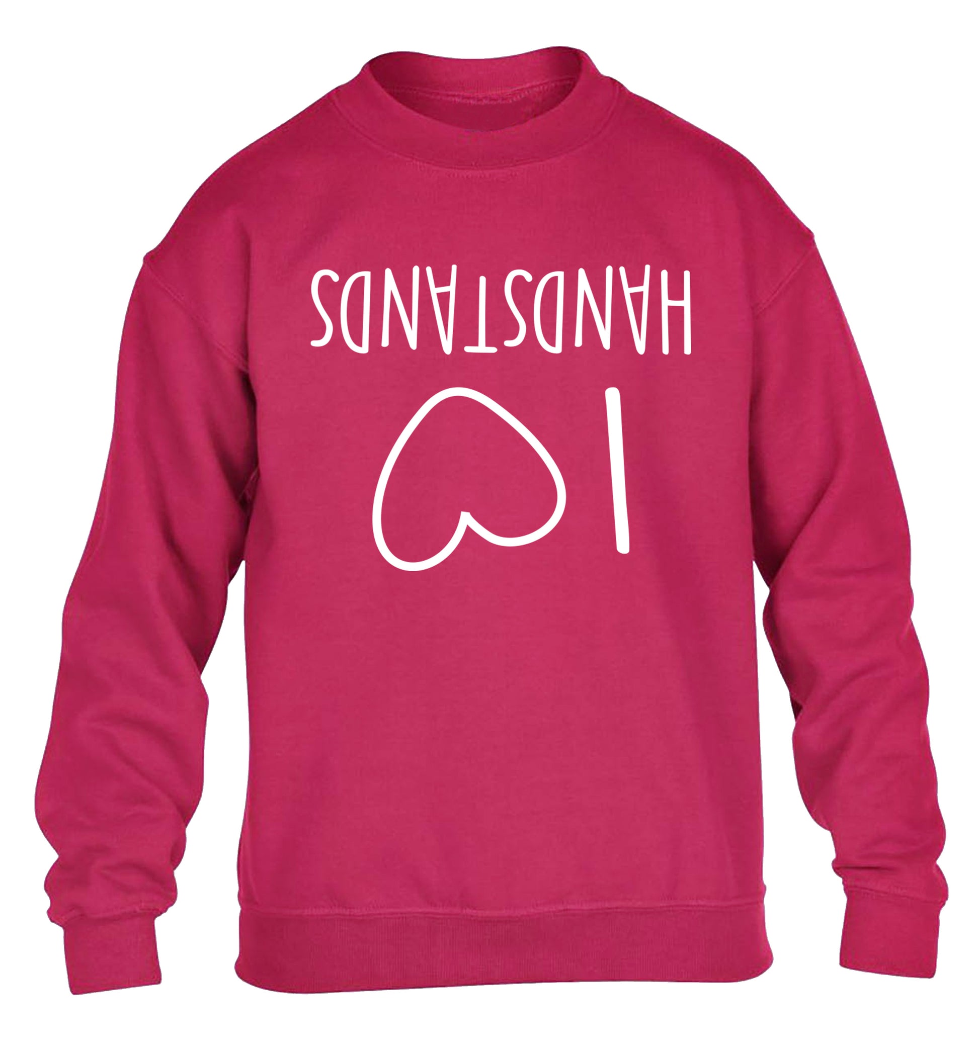 I love handstands children's pink sweater 12-13 Years
