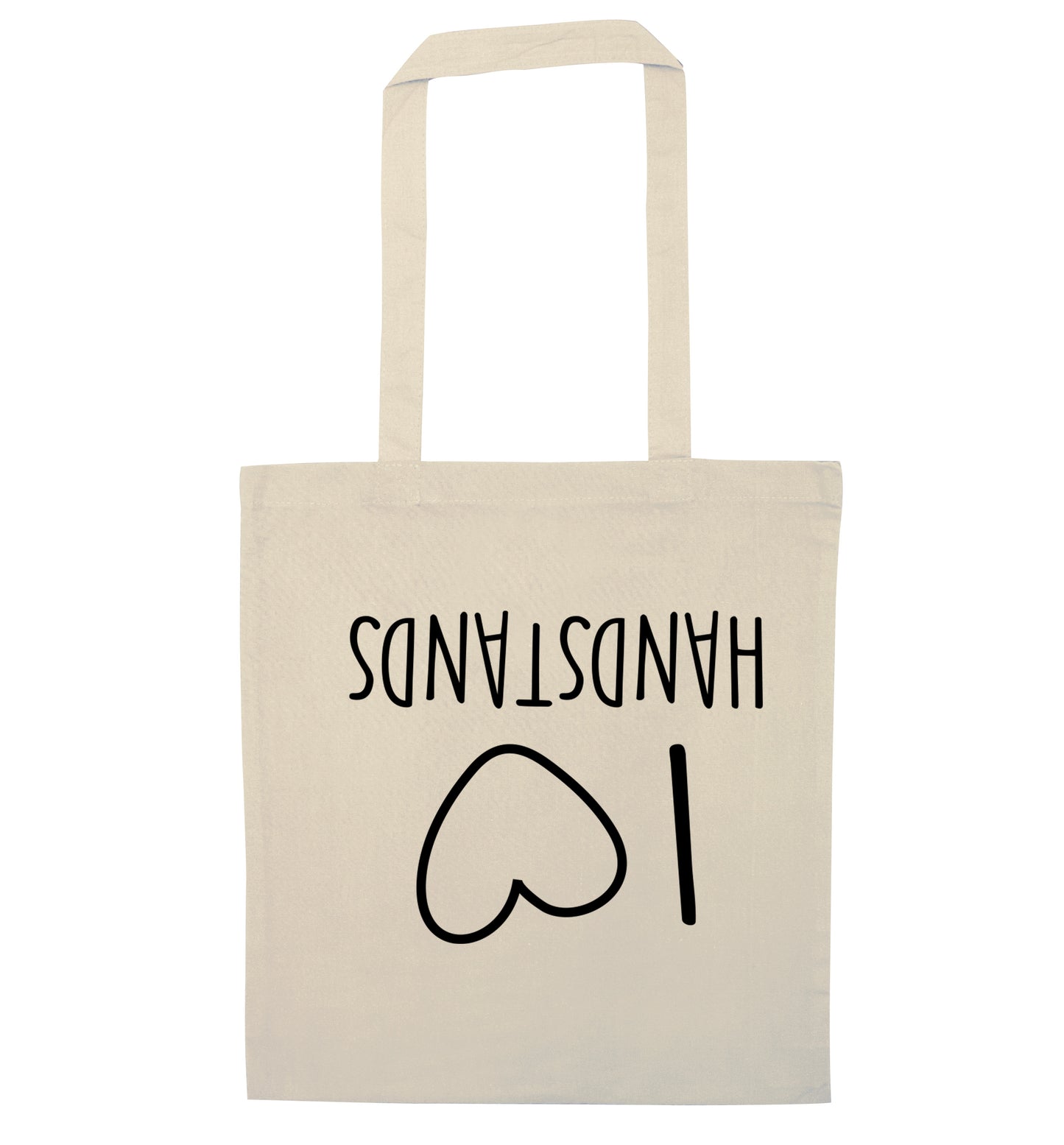 I love handstands natural tote bag