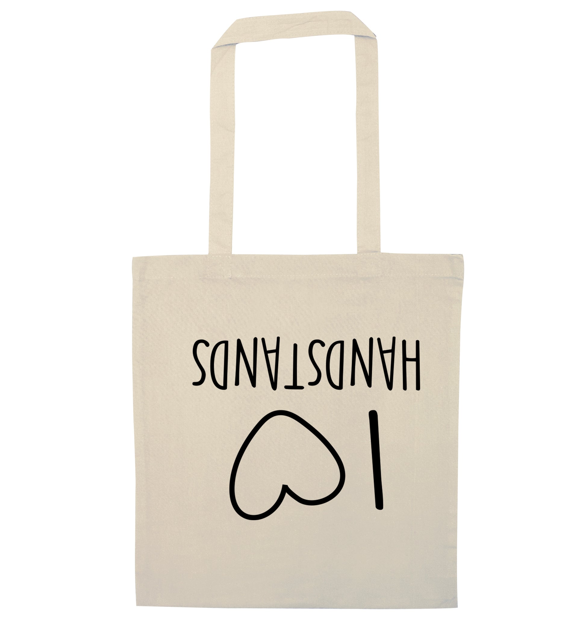 I love handstands natural tote bag