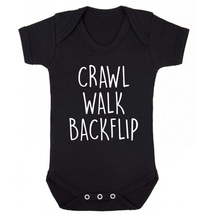 Crawl Walk Backflip Baby Vest black 18-24 months