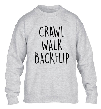 Crawl Walk Backflip children's grey sweater 12-13 Years