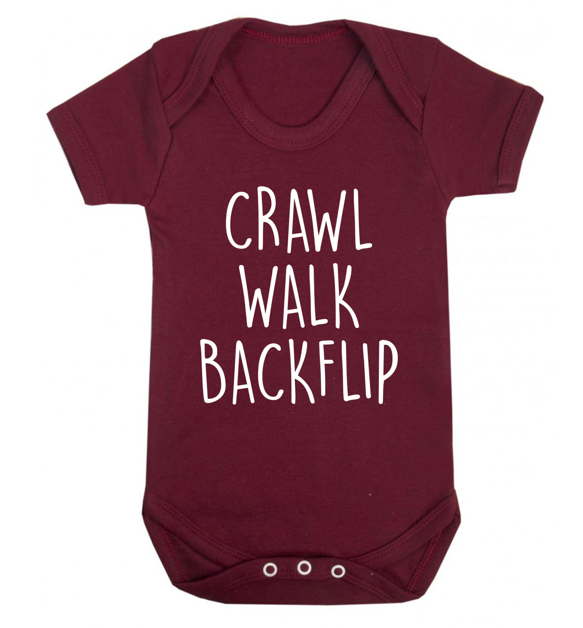 Crawl Walk Backflip Baby Vest maroon 18-24 months