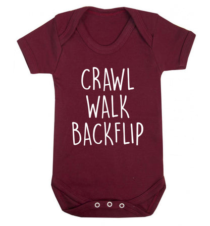 Crawl Walk Backflip Baby Vest maroon 18-24 months