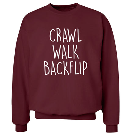 Crawl Walk Backflip Adult's unisex maroon Sweater 2XL