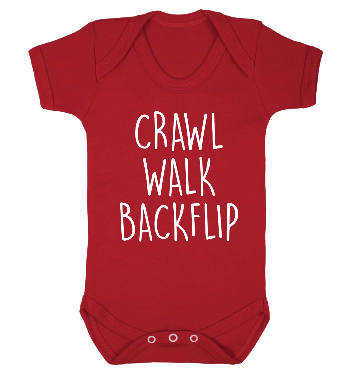 Crawl Walk Backflip Baby Vest red 18-24 months