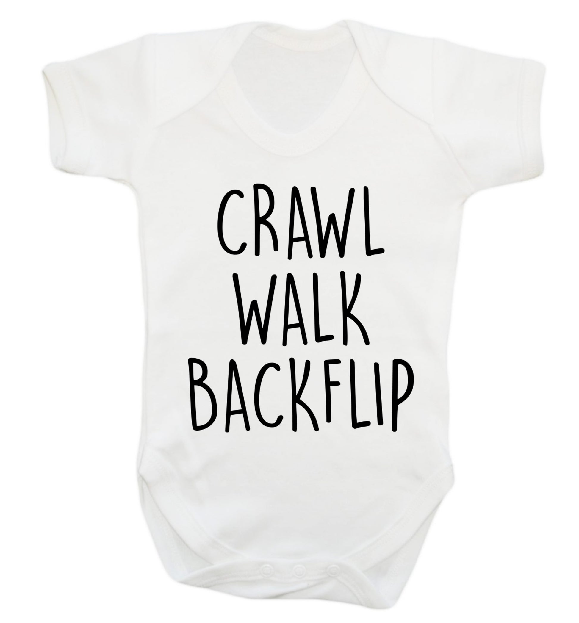 Crawl Walk Backflip Baby Vest white 18-24 months