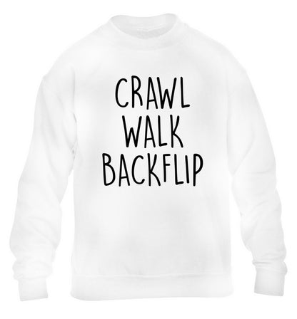 Crawl Walk Backflip children's white sweater 12-13 Years