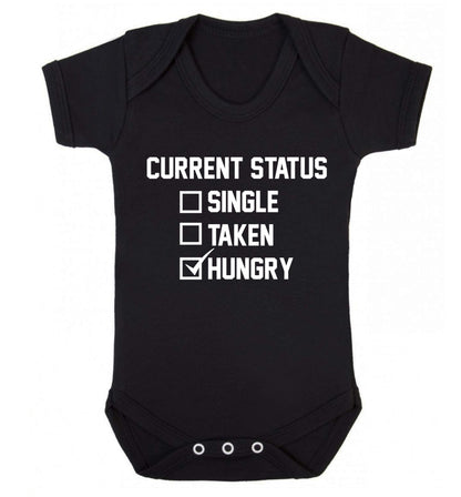 Relationship status single taken hungry Baby Vest black 18-24 months