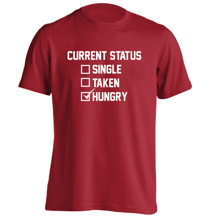 Relationship status single taken hungry adults unisex red Tshirt 2XL
