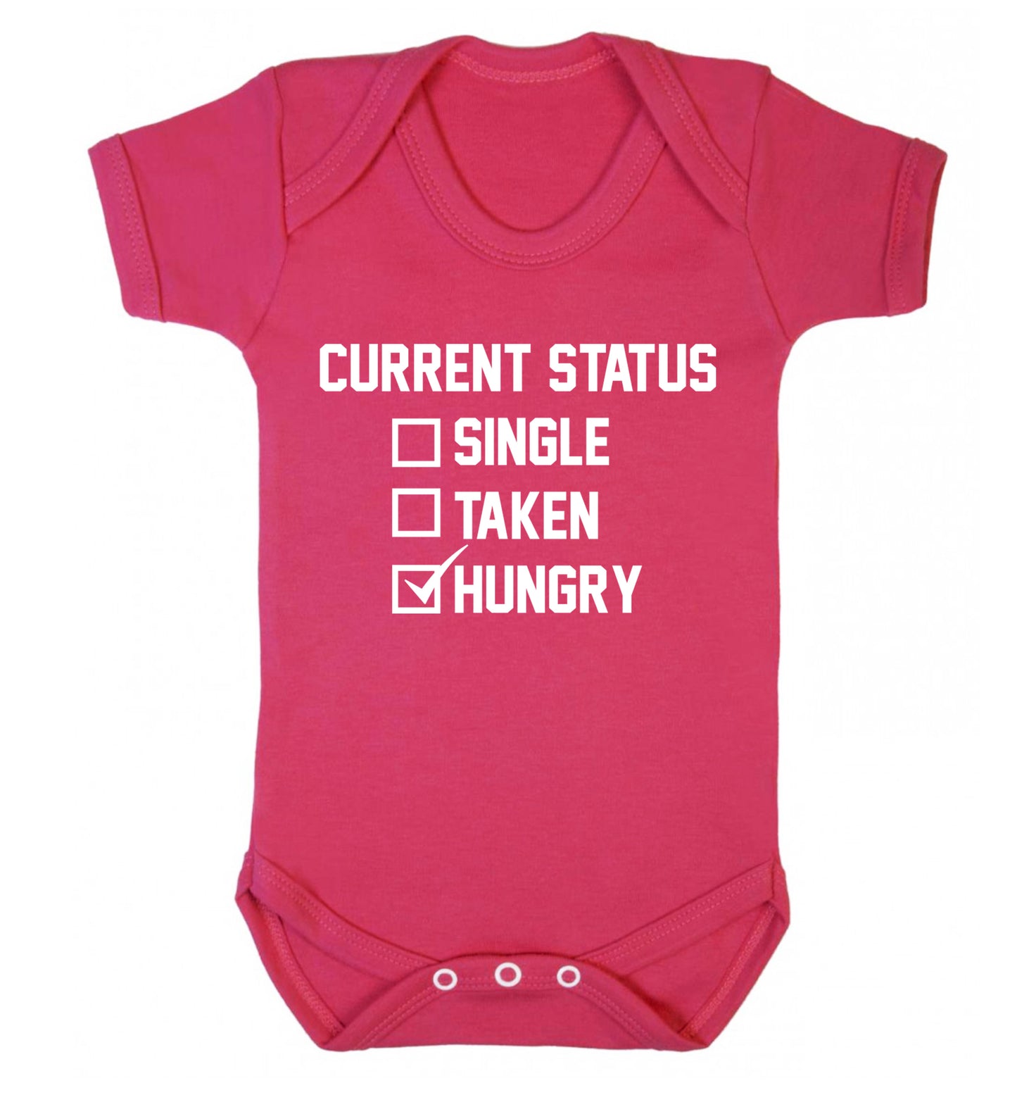 Relationship status single taken hungry Baby Vest dark pink 18-24 months