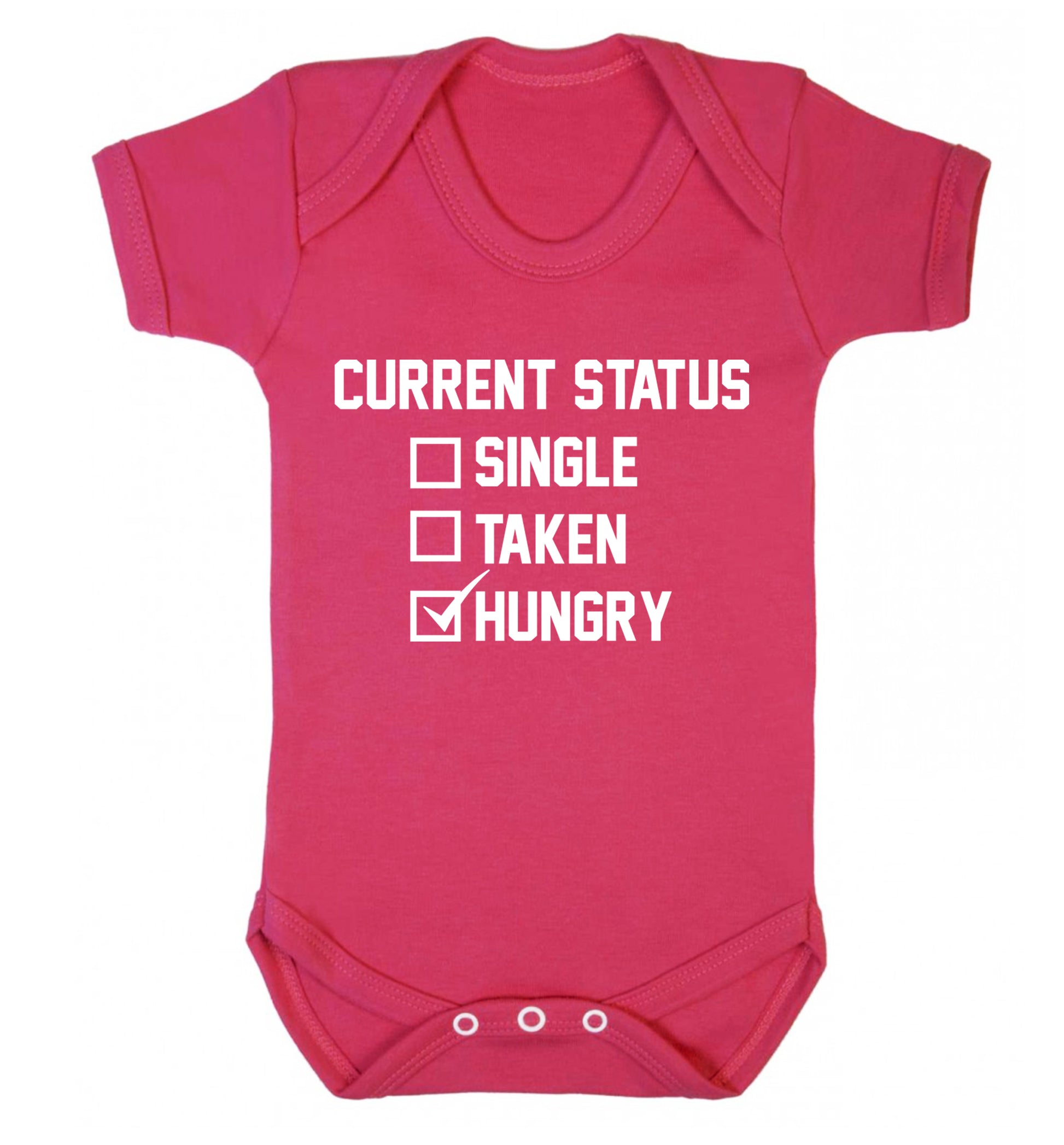 Relationship status single taken hungry Baby Vest dark pink 18-24 months
