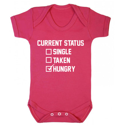 Relationship status single taken hungry Baby Vest dark pink 18-24 months