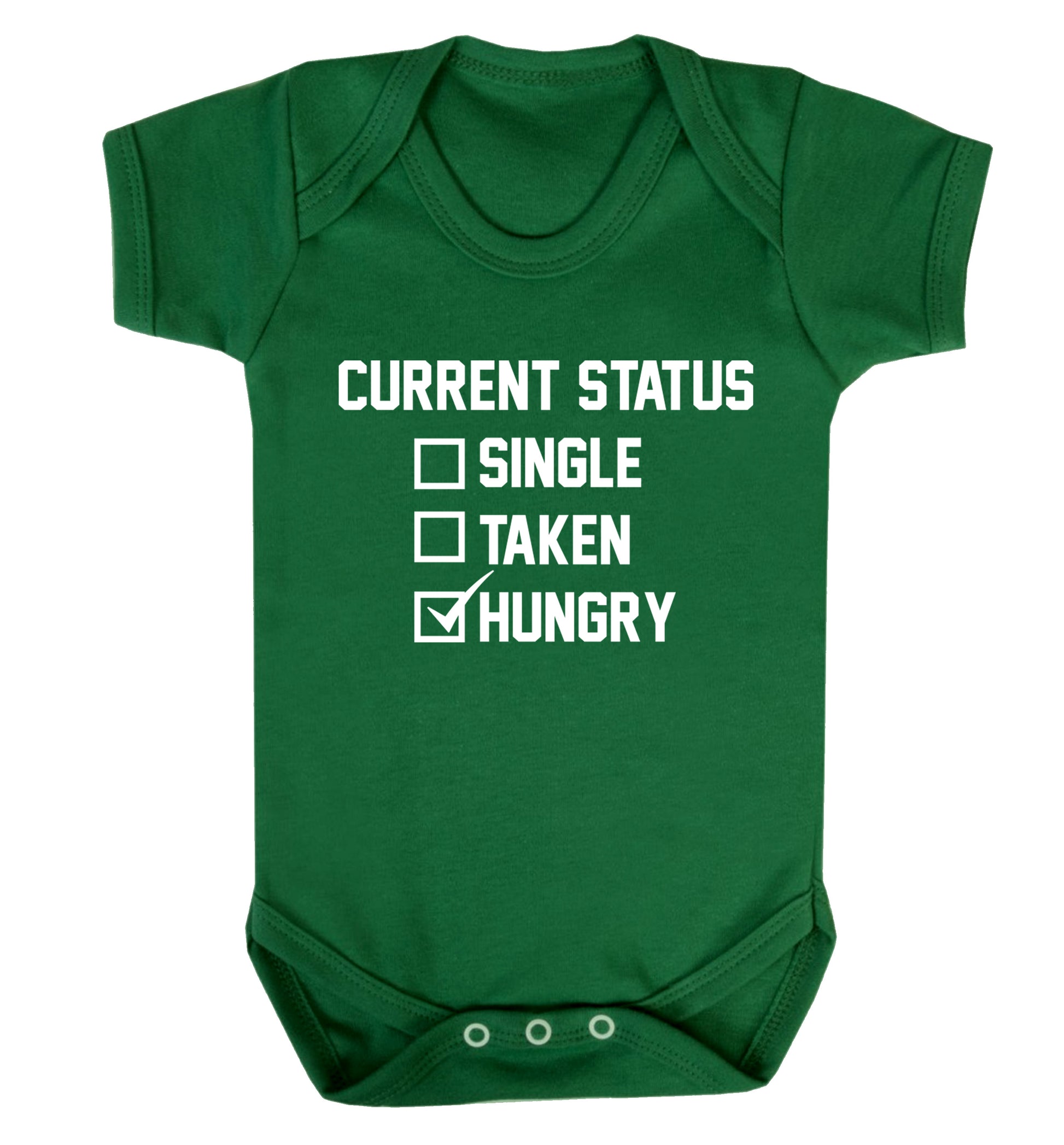 Relationship status single taken hungry Baby Vest green 18-24 months