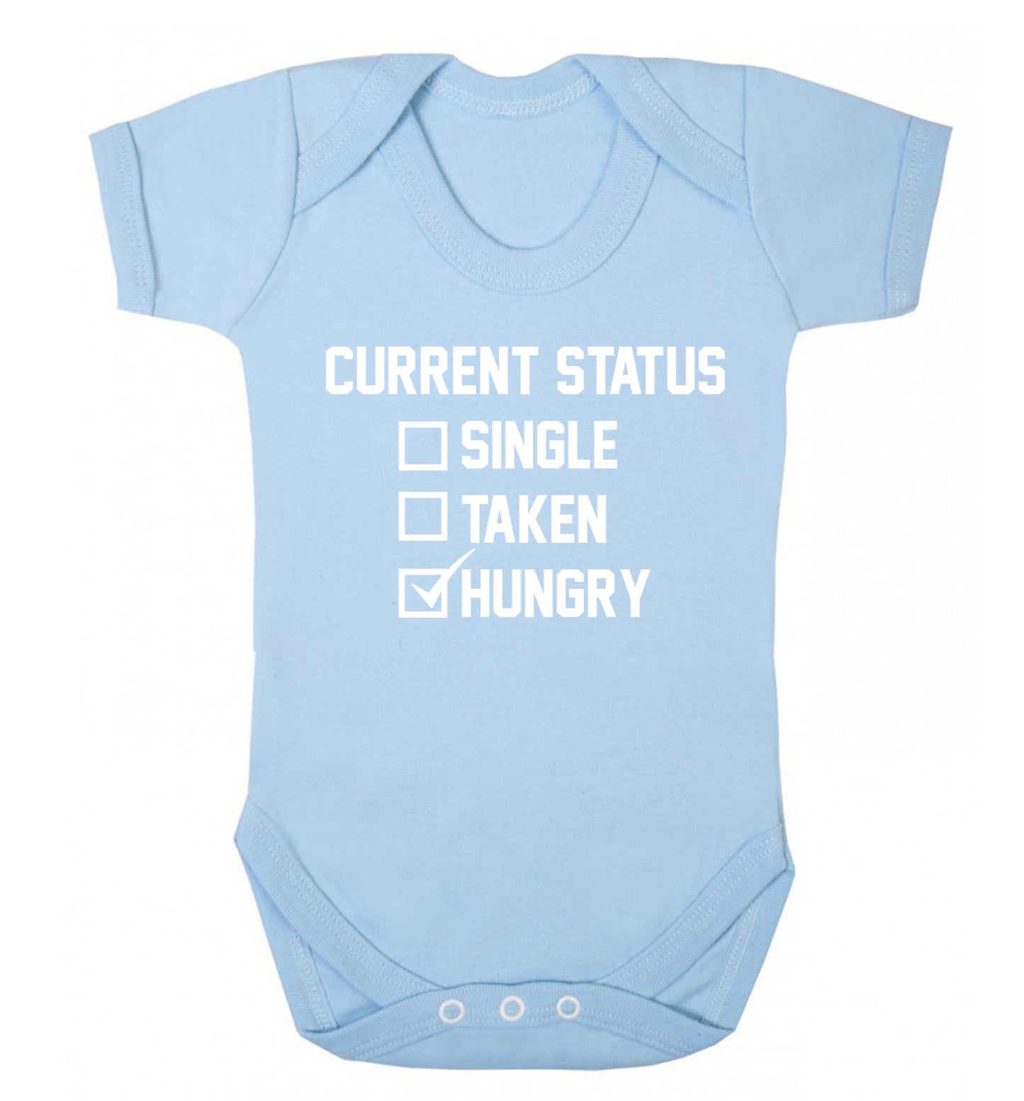 Relationship status single taken hungry Baby Vest pale blue 18-24 months