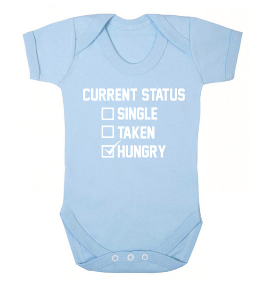 Relationship status single taken hungry Baby Vest pale blue 18-24 months