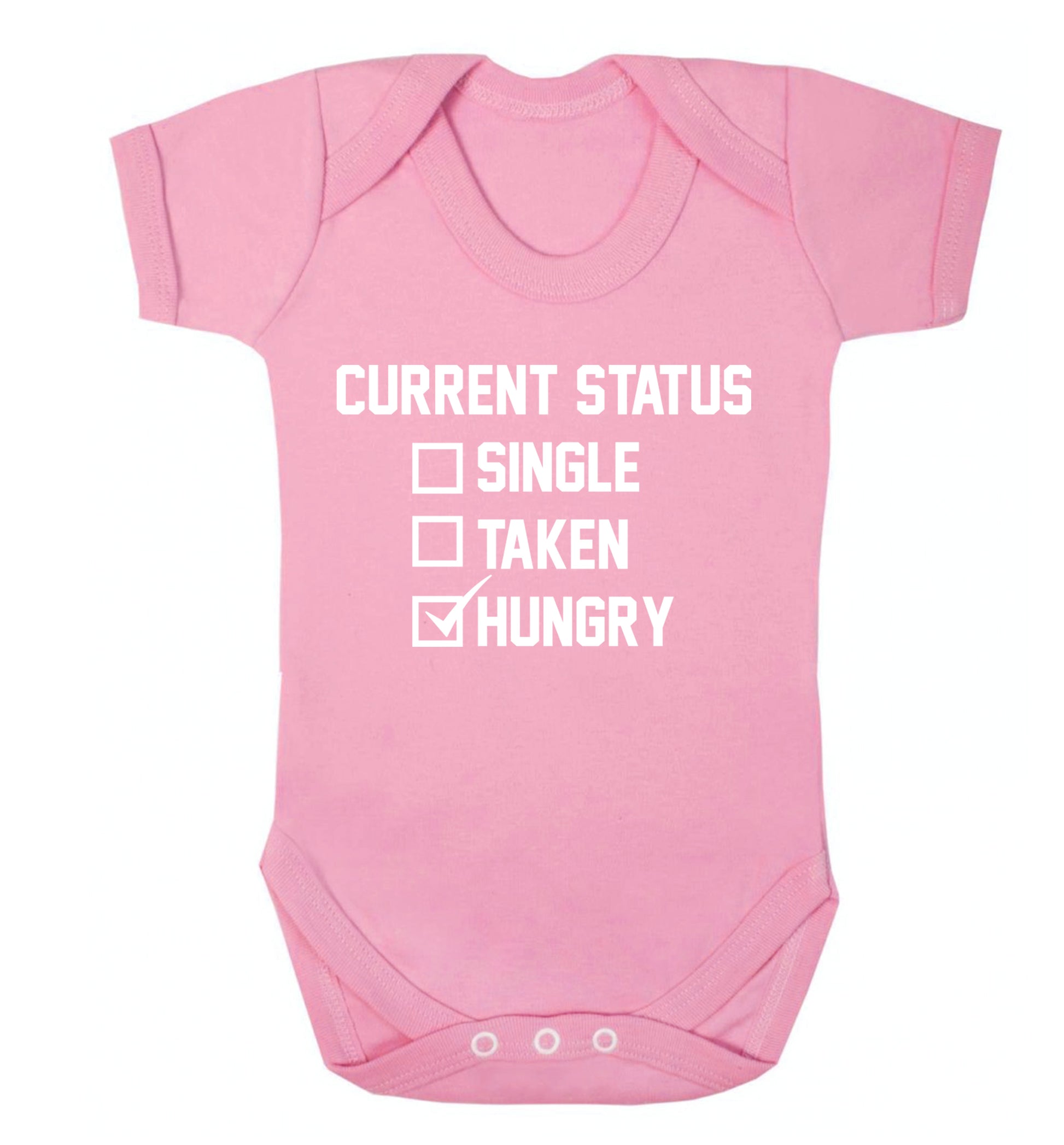 Relationship status single taken hungry Baby Vest pale pink 18-24 months