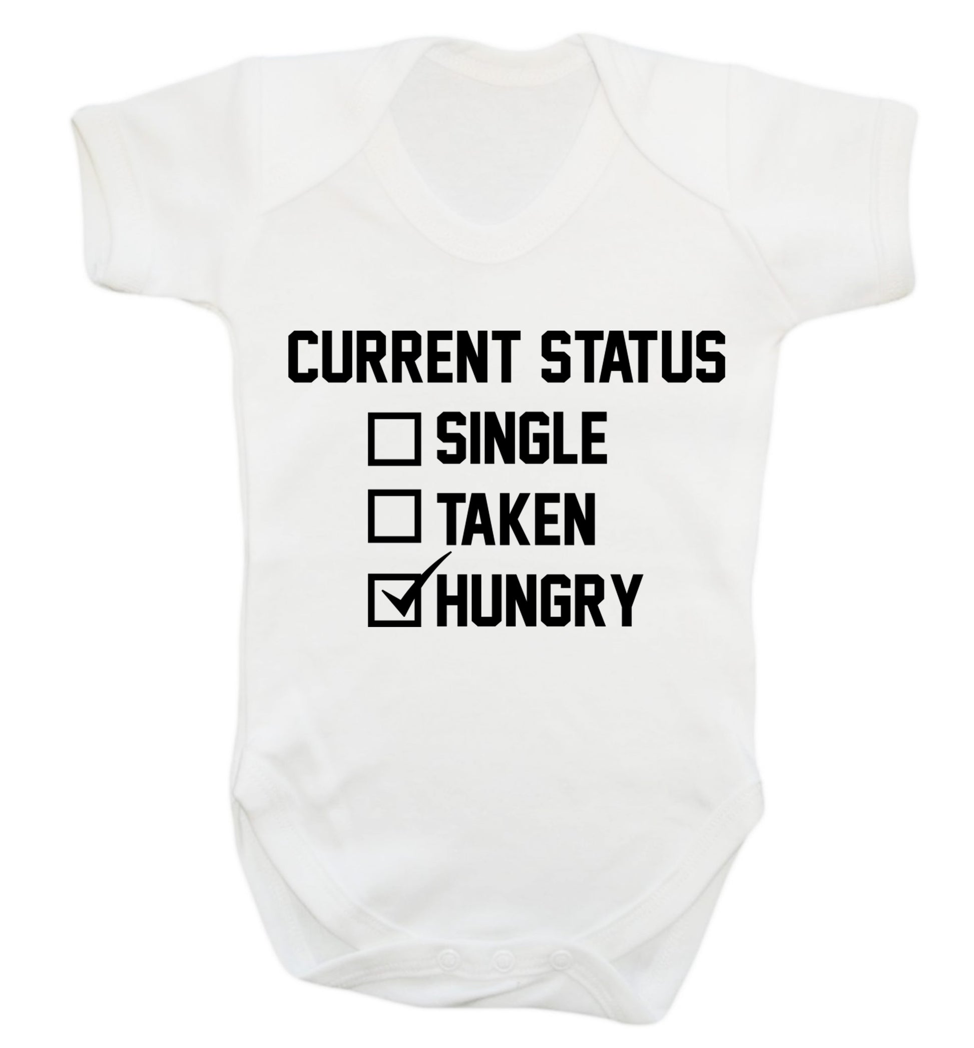 Relationship status single taken hungry Baby Vest white 18-24 months