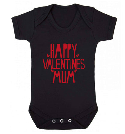 Happy valentines mum baby vest black 18-24 months